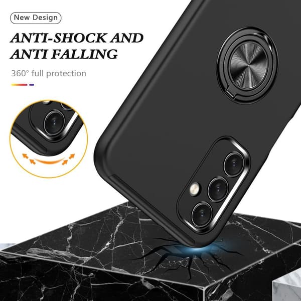 Samsung Galaxy A14 5G Sormenrengastuki Hybridikotelo - Musta