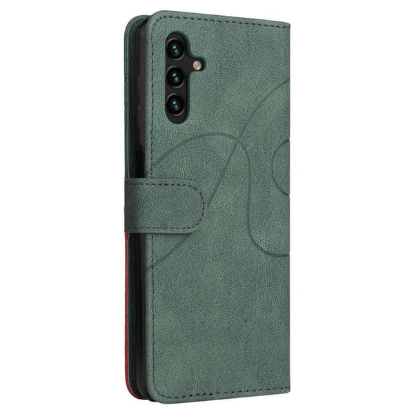Til Samsung Galaxy A14 5G KT Series-1 tegnebog telefontaske - grøn/rød