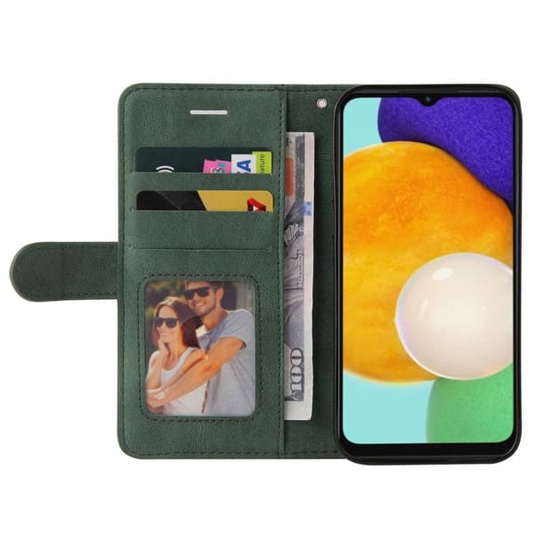 Til Samsung Galaxy A14 5G KT Series-1 tegnebog telefontaske - grøn/rød