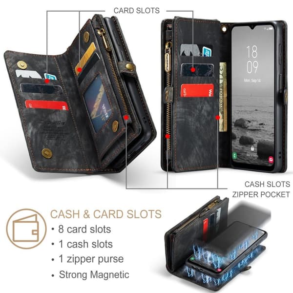 CASEME til Samsung Galaxy A54 5G 2-i-1 tegnebog taske - Sort
