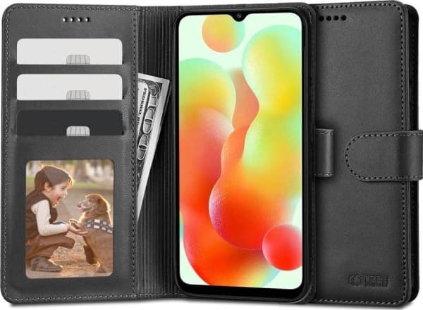 Tech-Protect Redmi 12C lompakko korttipaikalla, musta