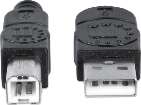 Manhattan USB-A - USB-B USB-kaapeli 1 m musta (353588)