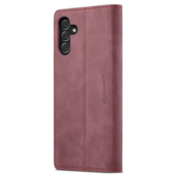 CASEME Retro Lompakkokotelo Samsung Galaxy A34 - Viininpunainen