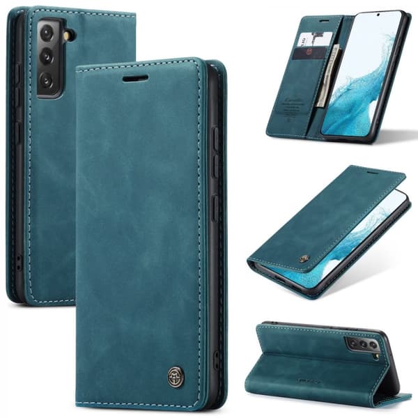 CaseMe Slim Plånboksfodral Samsung Galaxy S22 Plus Blå