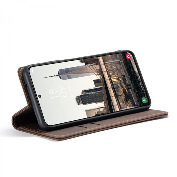 CaseMe Slim Plånboksfodral Samsung Galaxy S22 Plus Brun