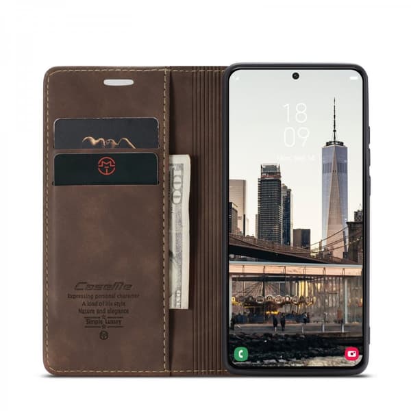 CaseMe Slim Plånboksfodral Samsung Galaxy S22 Plus Brun