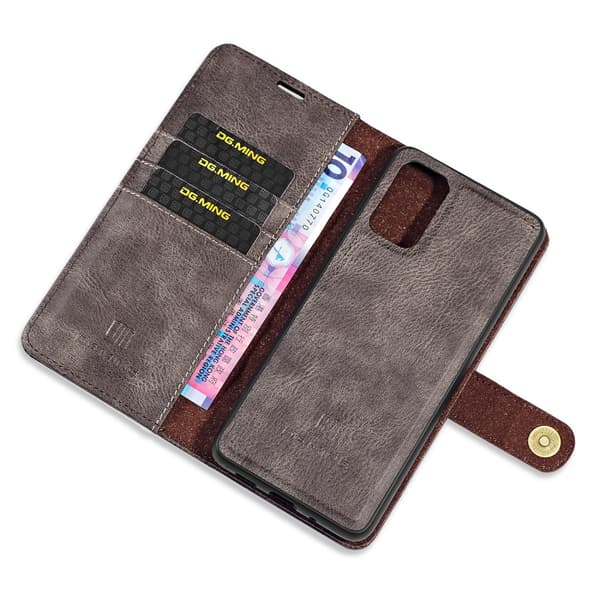 DG.MING 2-in-1 Magnet Wallet Samsung Galaxy S20 Brun