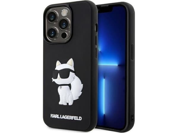 Karl Lagerfeld KLHCP14X3DRKHNK iPhone 14 Pro Max 6,7" svart/svart hardt deksel Gummi Choupette 3D