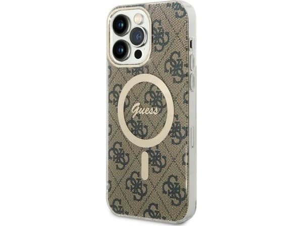Dėklas Guess GUHMP14XH4STW iPhone 14 Pro Max 6,7" ruda/ruda hard case 4G MagSafe