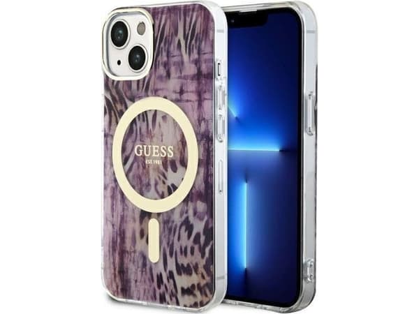 Guess GUHMP14SHLEOPWP iPhone 14 6,1" różowy/pink hardcase Leopard MagSafe
