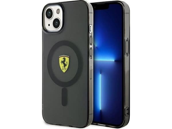 Ferrari FEHMP14MURKK iPhone 14 Plus 6.7 svart/svart hardt deksel Gjennomskinnelig Magsafe