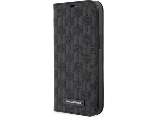 Veske Karl Lagerfeld KLBKP14LSAKLHPK iPhone 14 Pro 6.1" bokhylle svart/svart saffiano monogram