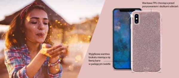 EKSKE PURO Glitter Shine Coverdo iPhone Xs Max (sølv)