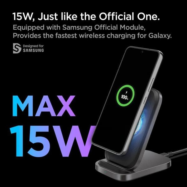 Spigen Trådlös Laddare 15W Arcfield För Samsung-Produkter - Svart