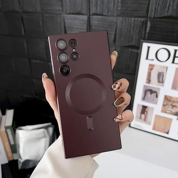 S23 Plus 5G Mobile Case - Feel the Power of Metal supports magnetic charging