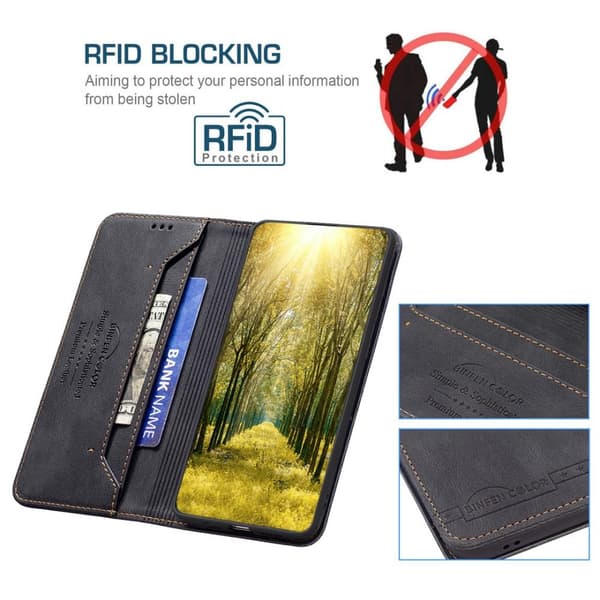 BINFEN COLOR Plånboksfodral för Samsung Galaxy A34 5G - Svart