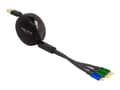 Miniatyrbild 1 av 5: Delock - USB-kabel - USB (hane) till mikro-USB typ B, 24 pin USB-C (hane) - USB 2.0 - 10 V - 3 A - 1.13 m - indragbar, platt, up to 480 Mbps - svart