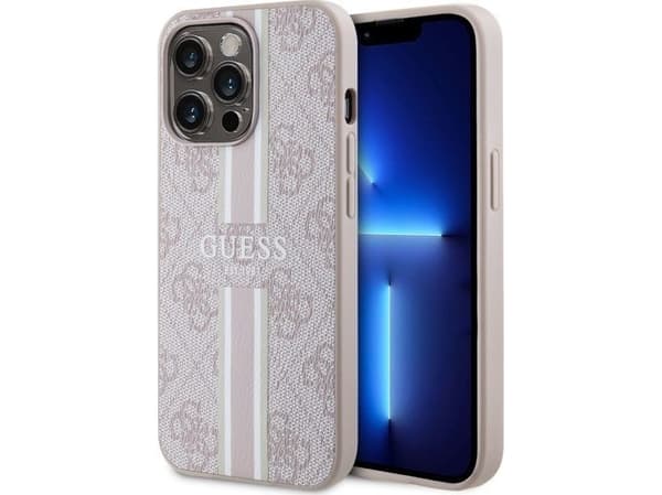 Guess GUHMP13LP4RPSP iPhone 13 Pro / 13 6,1" rosa/rosa hardt deksel, 4G-trykte striper MagSafe