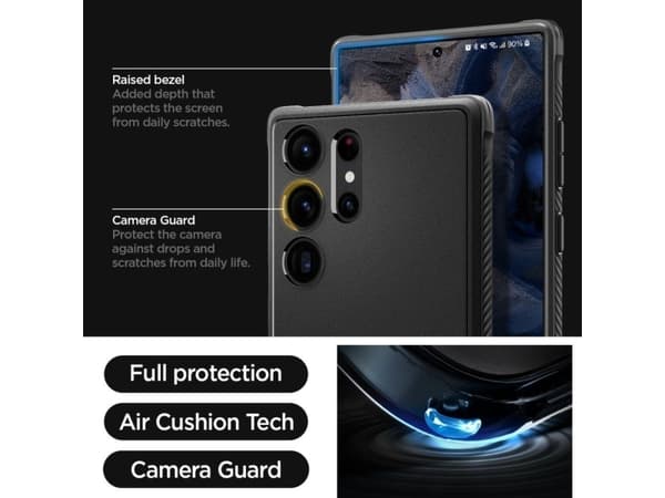 Spigen Rugged Armor, Etui, Samsung, Galaxy S23 Ultra, 17,3 cm (6.8"), Sort