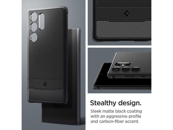Spigen Rugged Armor, Etui, Samsung, Galaxy S23 Ultra, 17,3 cm (6.8"), Sort