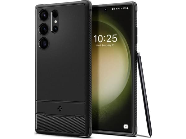 Spigen Rugged Armor, Etui, Samsung, Galaxy S23 Ultra, 17,3 cm (6.8"), Sort