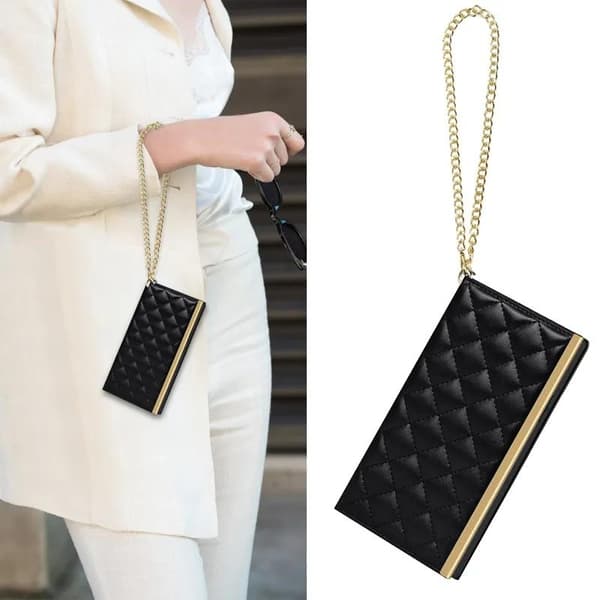 iPhone 14 Pro Max Luxury Crossbody -puhelinkotelo - Käännettävä lompakko irrotettavalla hihnalla
