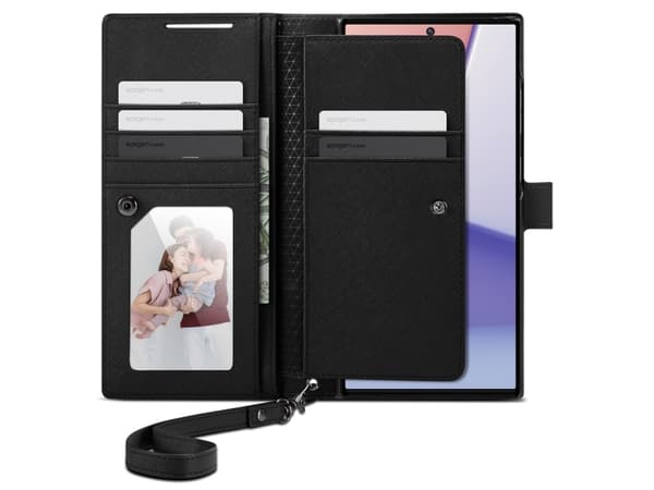Spigen ACS05629, Plånbok, Samsung, Galaxy S23 Ultra, 17,3 cm (6.8"), Svart