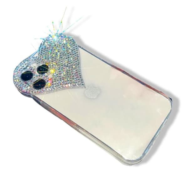 Ylellinen matkapuhelinkotelo iPhone 14 Pro Max Bling Bling Crystal Diamond Heart läpinäkyvä