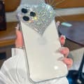 Pikkukuva 1 / 9: Ylellinen matkapuhelinkotelo iPhone 14 Pro Max Bling Bling Crystal Diamond Heart läpinäkyvä