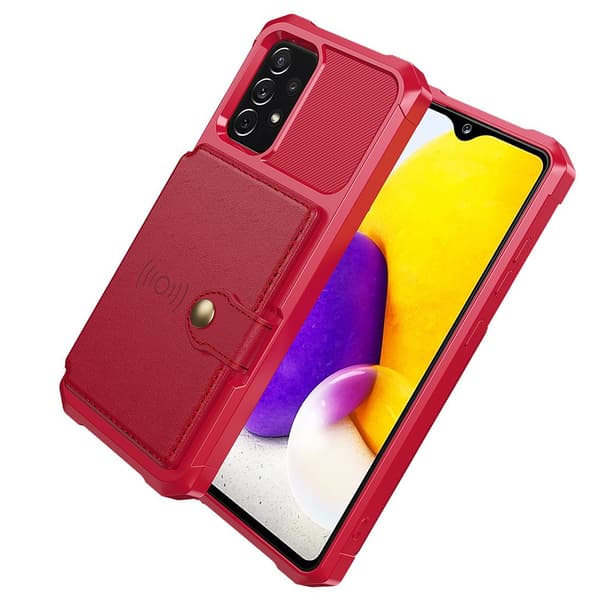 Skal med Kortfack - Samsung Galaxy A23 5G Röd