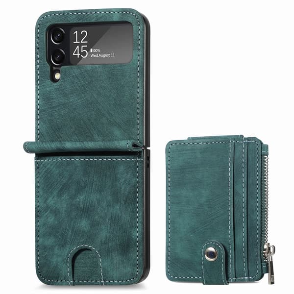 Skal med Kortfack - Samsung Galaxy Z Flip 4 Grön