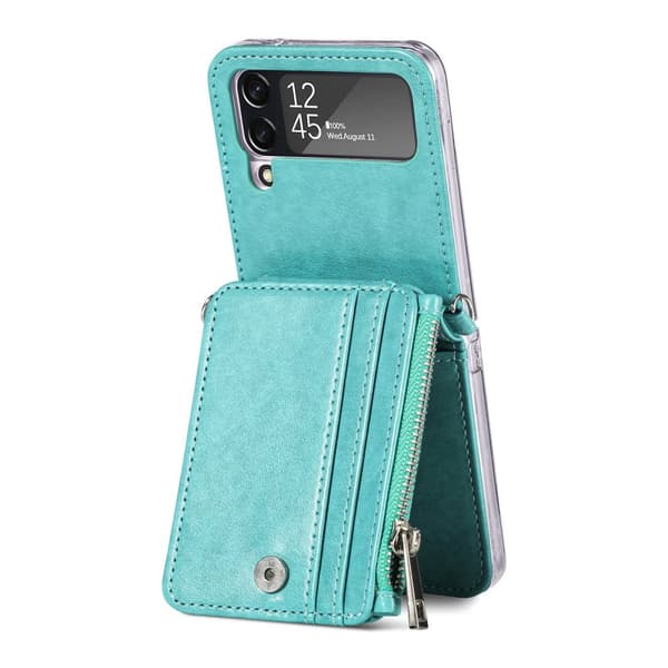 Mobilskal med Kortfack - Samsung Galaxy Z Flip 3 Grön