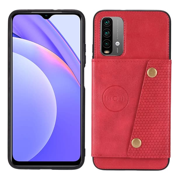 Stilsäkert Skal med Kortfack - Xiaomi Redmi 9T Röd