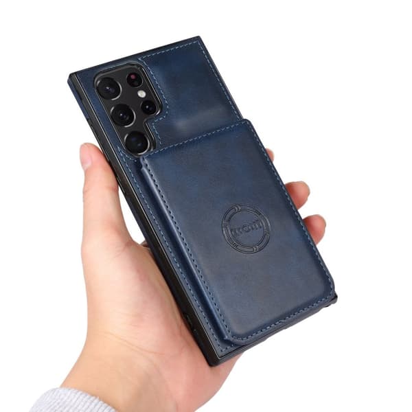 Skal med Korthållare - Samsung Galaxy S23 Ultra Blå