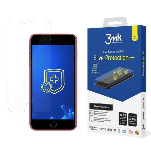 3MK iPhone 8 Plus Plastfilm skärmskydd Silver Protection+