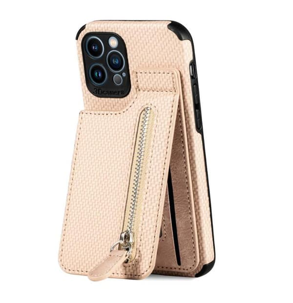 iPhone-deksel med MagSafe Kortholder og Myntlomme Khaki Iphone 14 Pro Max