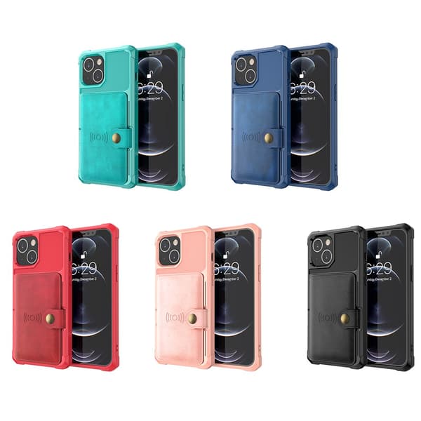 Skal med Kortfack - iPhone 13 Blå