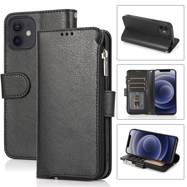 iPhone 12 - Elegant Skyddande Plånboksfodral