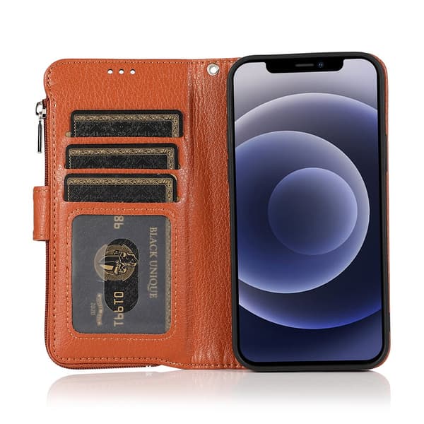 iPhone 12 - Elegant Skyddande Plånboksfodral