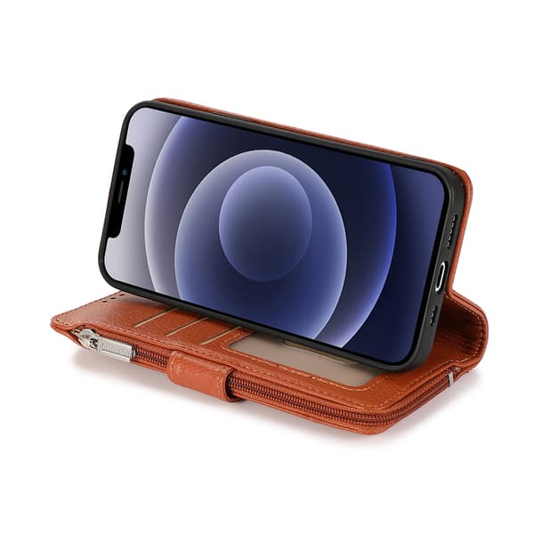 iPhone 12 - Elegant Skyddande Plånboksfodral