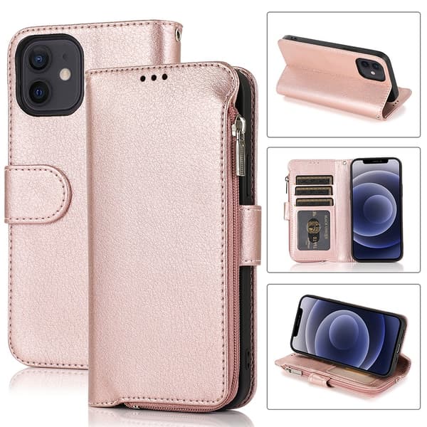 iPhone 12 - Elegant Skyddande Plånboksfodral