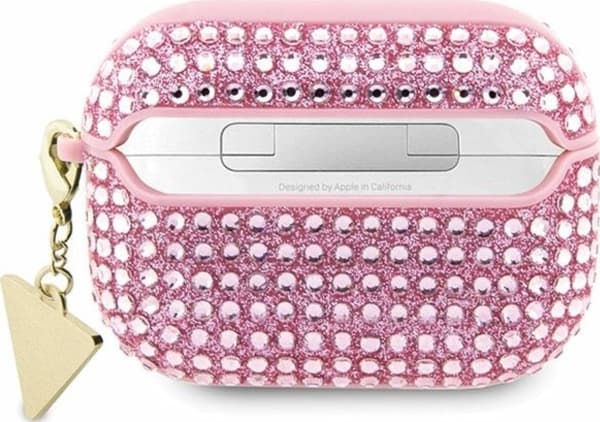 Guess Äkta APPLE AIRPODS PRO Guess Hårt fodral Strass Triangel (GUAPHDGTPP) rosa