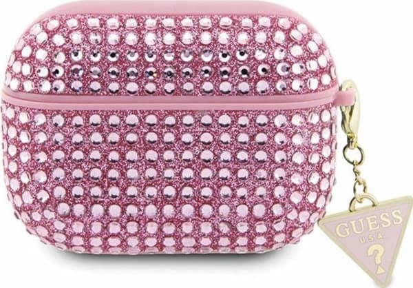 Guess Äkta APPLE AIRPODS PRO Guess Hårt fodral Strass Triangel (GUAPHDGTPP) rosa