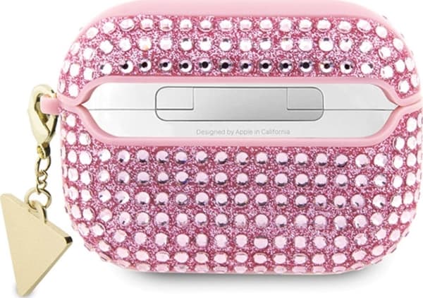 Guess Äkta APPLE AIRPODS PRO Guess Hårt fodral Strass Triangel (GUAPHDGTPP) rosa