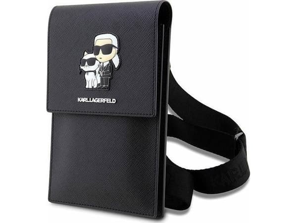 Karl Lagerfeld Torebka KLWBSAKCPMK czarny/black Saffiano Karl &amp; Choupette