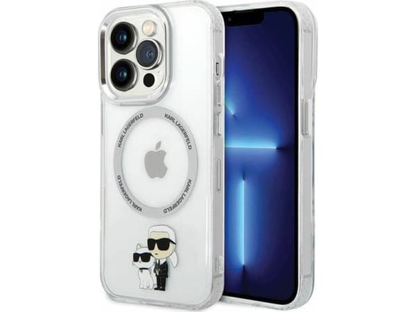 Karl Lagerfeld-deksel til iPhone 13 Pro 6.1" KLHMP13LHNKCIT Clear Hard Case Magsafe IML NFT Karl & Choupette