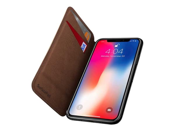 TwelveSouth SurfacePad for iPhone X Cognac, Folio-kotelo, Apple, iPhone X, 16,5 cm (6.5"), Ruskea