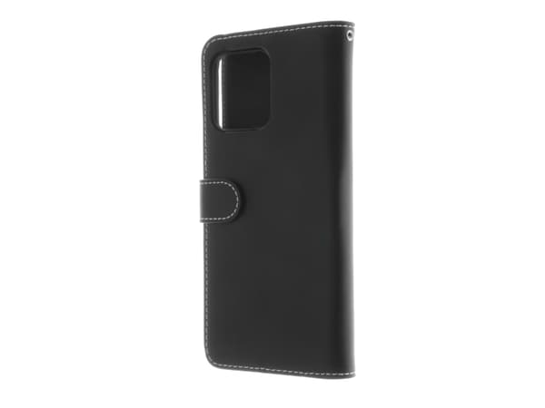 Insmat - Lommebok for mobiltelefon - ekte skinn, polykarbonat, bomullssting, kartong+papir, polyuretan (PU) - svart - for Motorola Edge 40 Pro