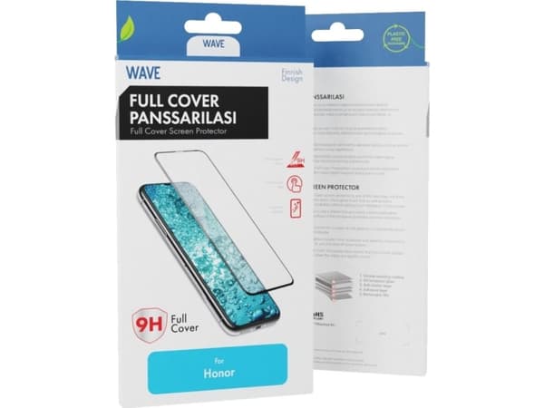 Wave Full Cover -panssarilasi, Honor 90 Lite / X8, musta