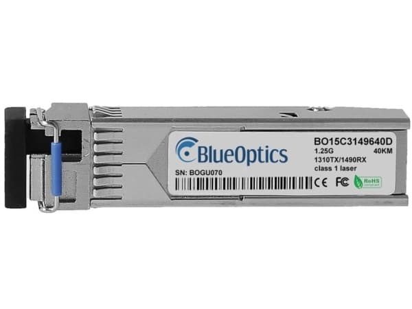 BlueOptics SFP-GIG-BX-U40-BO, Fiber optisk, 1250 Mbit/s, SFP, SFP, BX-U, 40000 m